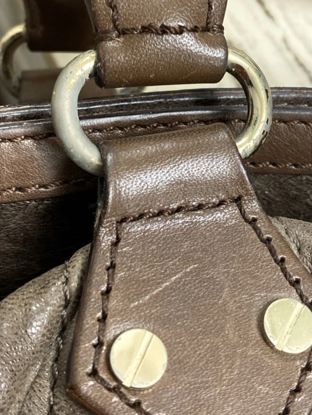 L.A.M.B. BY GWEN STEFANI BROWN LEATHER SATCHEL LUXURY DESIGNER HANDBAG VTG - Picture 12 of 15